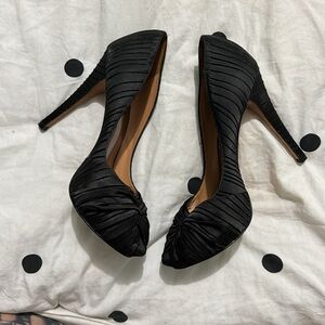 Badgley Mischka satin high heels